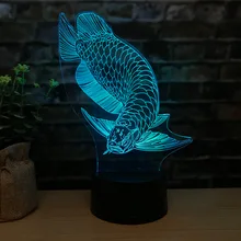 Вид Golden Dragon 3d ночника сенсорный Led-лампа с дистанционным управлением видения 3d лампы творческий подарок светодиодный ночник