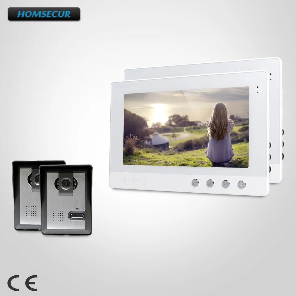 

HOMSECUR 10.1inch Hands-free Video Door Entry Call System with Ultra-large Screen Monitor XC005+XM101-W