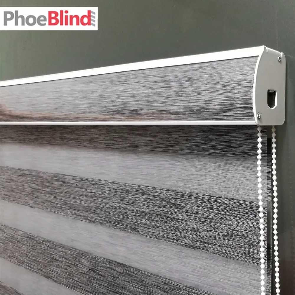 

Custom made sizes quality dual layer fabric zebra roller shades