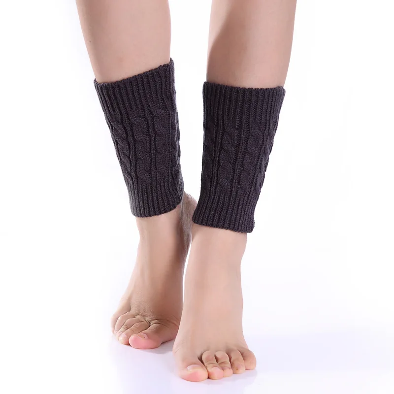 Женские зимние вязаные гетры; однотонные короткие скрученные сапоги с манжетами; Calentadores Piernas; женские сапоги; носки для взрослых
