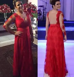 Пикантная красная одежда с длинным рукавом линии матери невесты платья с бантом сзади платье vestido de madrinha официальное платье с аппликацией