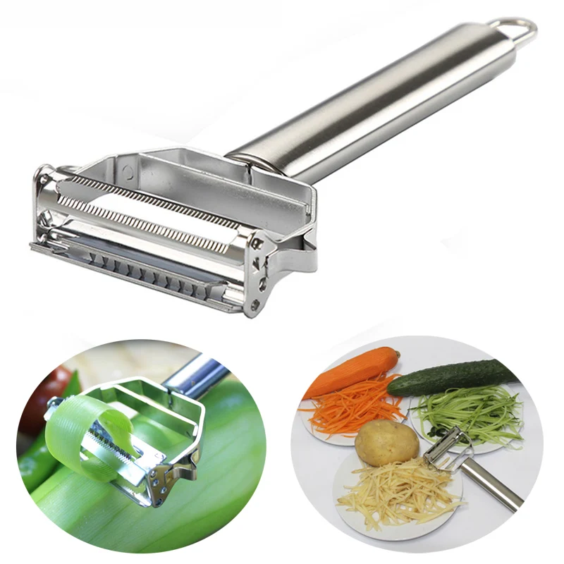 

Vegetable Fruit Peeler Ultra Sharp Dual Blades Slicer Julienne Vegetables Long Thin Strips Grater for Garnish Cucumber Carrot