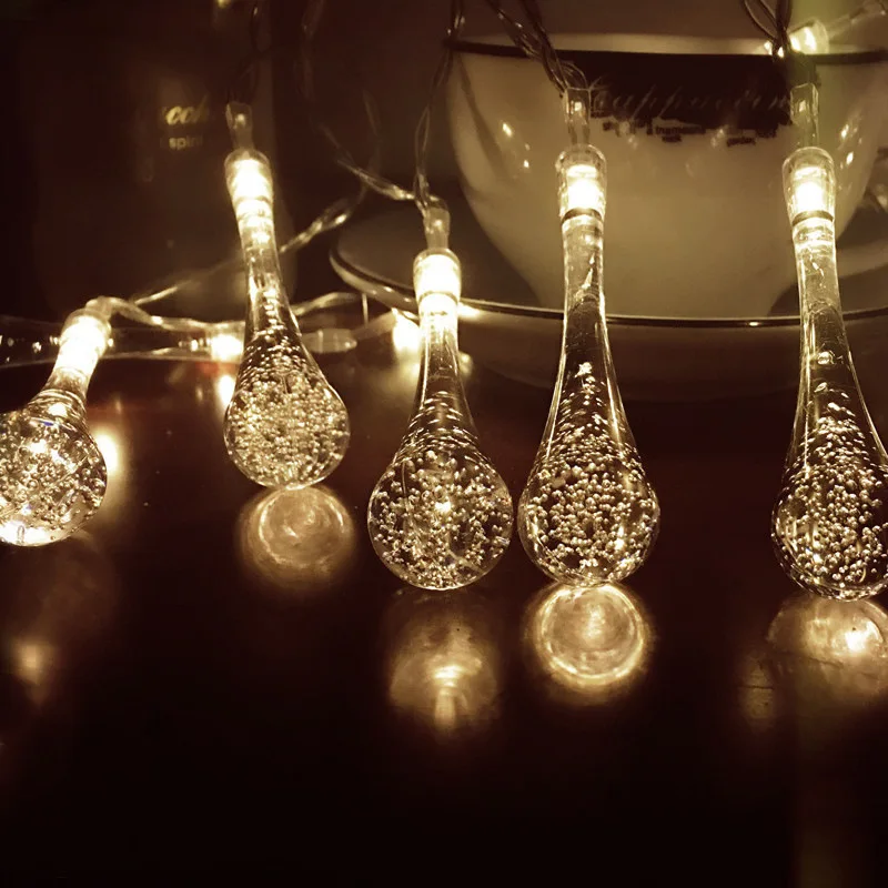 

10M 100LED/ 5M 40LED Water Drop String Lights Outdoor Christmas Garland Fairy Lamp Indoor Party Wedding Decoration