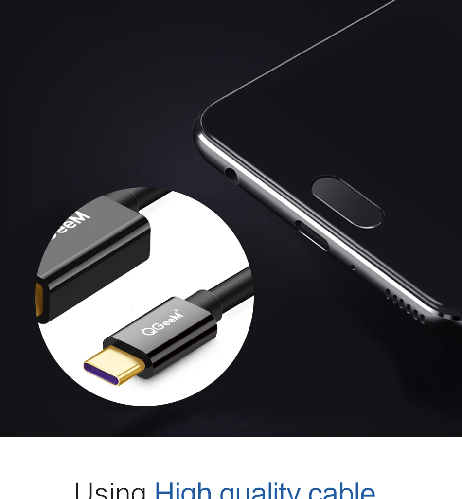 QGeeM USB A-USB C кабель для синхронизации данных для Macbook samsung Galaxy S8 Oneplus huawei mate 10 usb type-c кабель