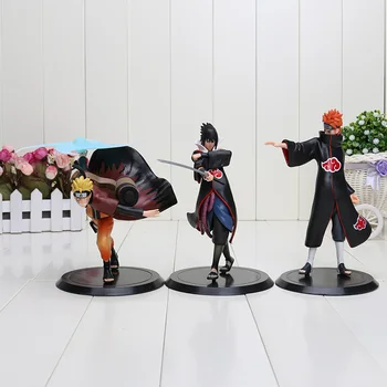 

3pcs/set Anime Uzumaki Naruto + Pain + Uchiha Sasuke Pvc Action Figure Model Toys