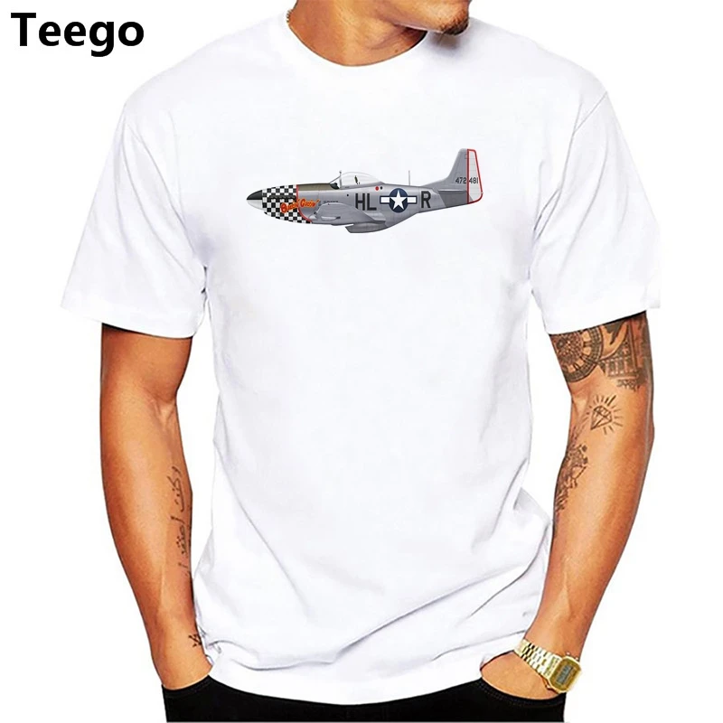 

WW2 P51 American P-51 Mustang Fighter t shirt men 2018 new white casual tshirt homme sublimation print tee shirt