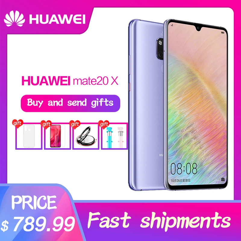 

Global Rom HUAWEI Mate 20 X Smartphone 7.2 inch Full Screen 2244x1080 Kirin 980 octa core 5000 mAh 4*Camera Quick Charger