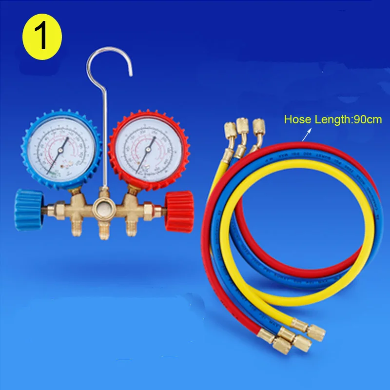 Кондиционер манометр набор инструментов со шлангом/быстрая муфта/открывалка для бутылок для R12 R22 R134A Кондиционер Холодильное - Название цвета: 1