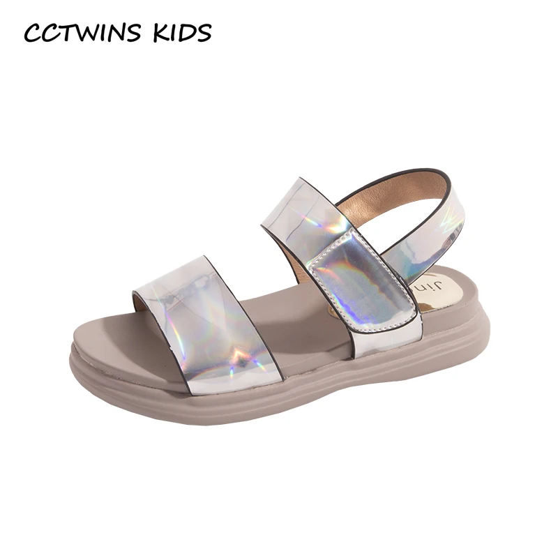 

CCTWINS Kids Shoes 2019 Summer Fashion Girls Princess Party Sequin Sandals Children Beach Flats Toddler Baby Barefoot Shoe BS223