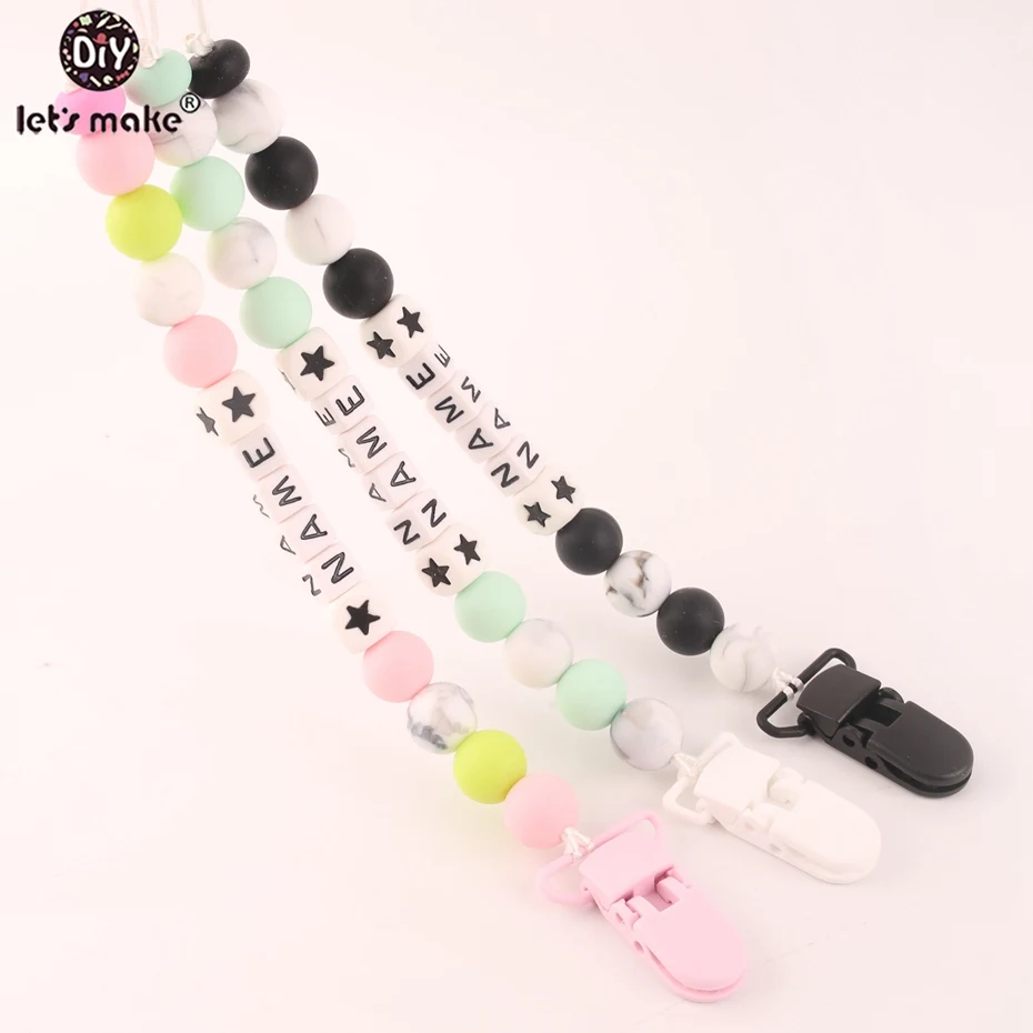 

Let's Make 3pcs Silicone Beads Baby Chewable Beads Teeth Tooth Fixing Device Ecofriendly Teeeher Customize Name Letters Toy