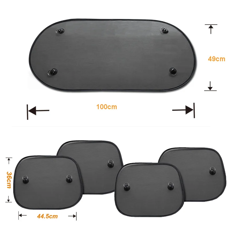 Супер качество, 5 шт., черные боковые автомобильные солнцезащитные козырьки на заднее стекло, Солнцезащитная крышка, сетчатый козырек, экран, интерьерная защита от ультрафиолета для детей