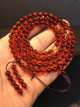 

Genuine Natural Blood Red Amber 6mm Gemstone 108 Prayer Round Beads Baltic Precious Stone Woman Bracelet Necklace AAAAAA