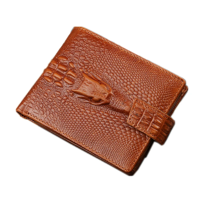 2016 Crocodile pattern genuine leather wallet men wallets famous brand wallet male coin purse card holder men money bag QB088