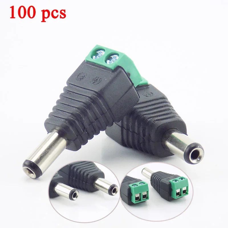 

Gakaki 100Pcs 2.1Mm DC Male Plug Connector Adapter Power Supply Cctv Accessories For Cctv Camera Security System Video Camera