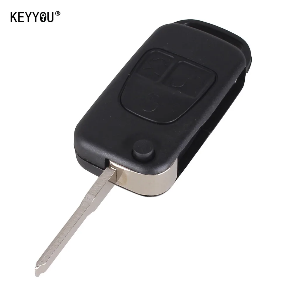 

KEYYOU 5pcs Flip Folding car Shell Remote Key Fob Case 3 Button For Mercedes Benz ML C CL S SL SEL Free Shipping