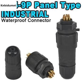 

Kebidumei 10pcs 9 Pin 9 Pole Industrial Panel Electrical Wire Connector M14 IP68 Waterproof Connector Plug Adapter Durable