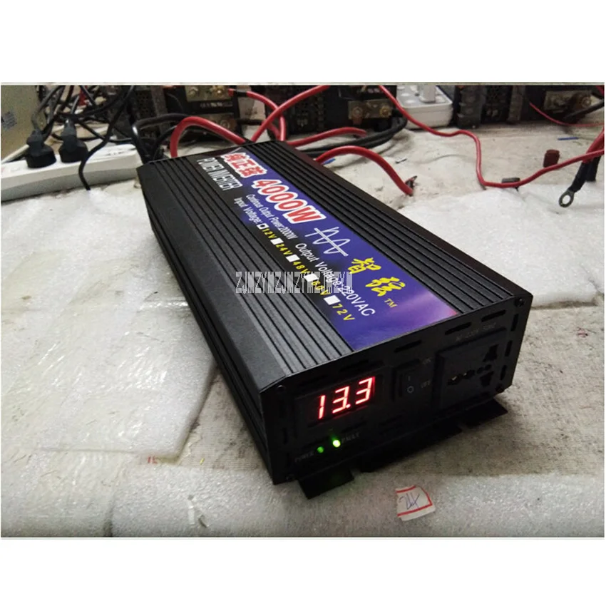 

Zx-4000W Pure Sine Wave Car Power Inverter 4000W 12V/24V/48V/60V To 220V Car Converter Inverters For Solar Boat Home Appliances
