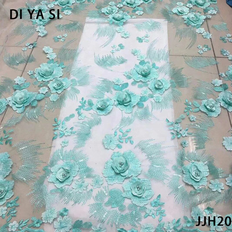 

New arrival african lace fabrics high quality Green cord lace guipure lace fabric for party dress.Nigerian beaded JJ43