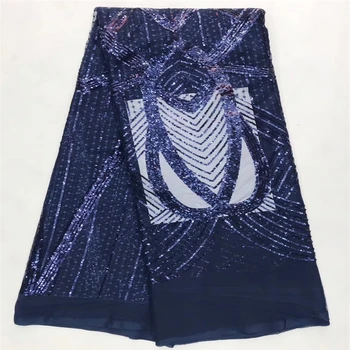 

Tollola Glittery Nigerian Net Laces Navy Blue High Quality African French Lace Embroidery Sequins African Lace Fabric For Party