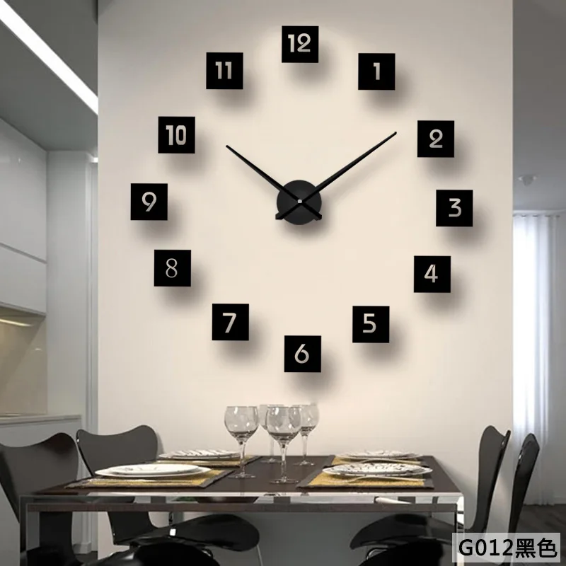 Factory direct creative mirror clock European fashion wall clock hall
