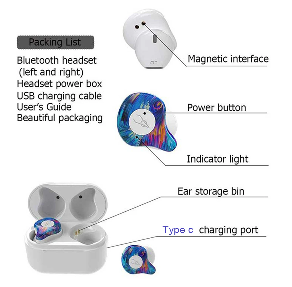 Sabbat X12 Pro Беспроводная bluetooth-гарнитура V5.0 наушники-вкладыши с зарядным устройством беспроводные bluetooth-наушники