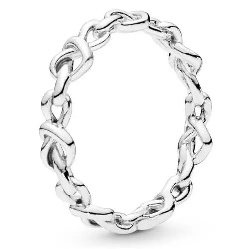 

Original 925 Sterling Silver Ring Pan Knotted Hearts Emotional Bonds Rings For Women Wedding Party Gift Fine Jewelry