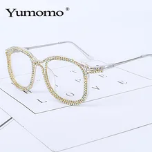 Брендовые дизайнерские золотые стразы, кошачий глаз, солнцезащитные очки для женщин, Кристальные оттенки, солнцезащитные очки для мужчин, ретро металл, прозрачные очки, UV400, солнцезащитные очки