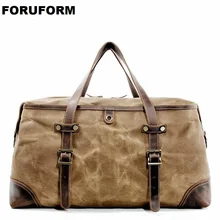 Мужская Дорожная сумка, винтажная, водонепроницаемая, Брезентовая, выходные, для путешествий, вещевой мешок, большая сумка для ручной клади LI-2520