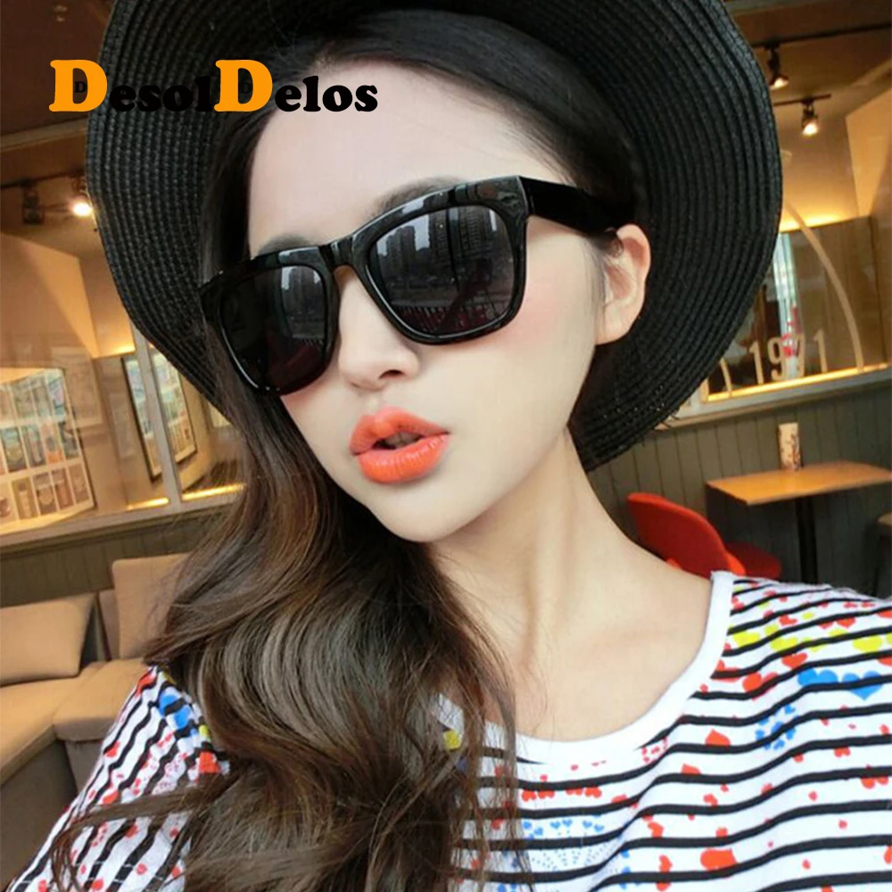 DesolDelos Sunglasses Women Men Sun Glasses Mirror Eyeglasses Eyewear Square Plastic Frame Clear Lens UV400 Goggles Fashion 2019