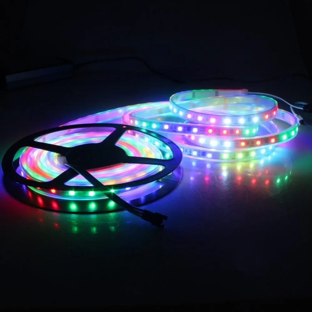 5 м 12В ws2811ic Светодиодная лента 5050 RGB Гибкая лампа индивидуально Адресуемая ws2811