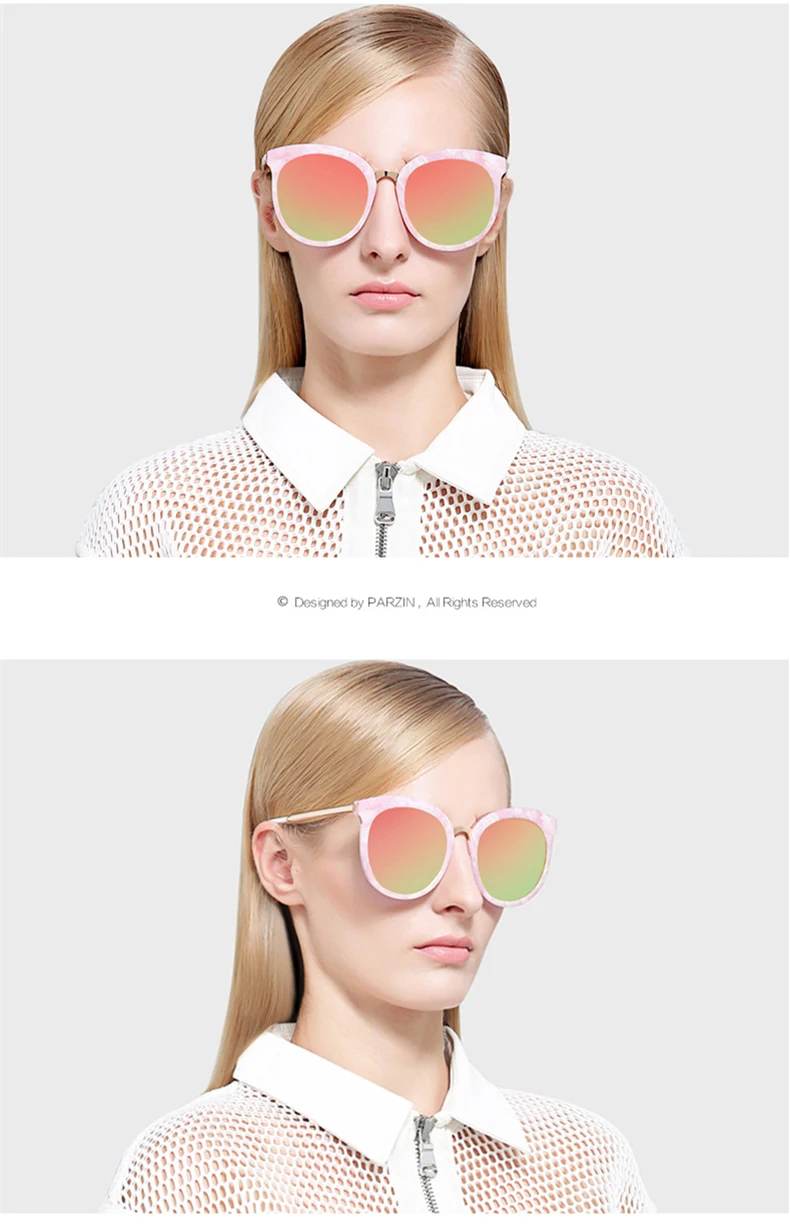 PARZIN женские солнцезащитные очки с поляризованным покрытием и зеркальными линзами TR90, легкая оправа, роскошные Брендовые женские солнцезащитные очки