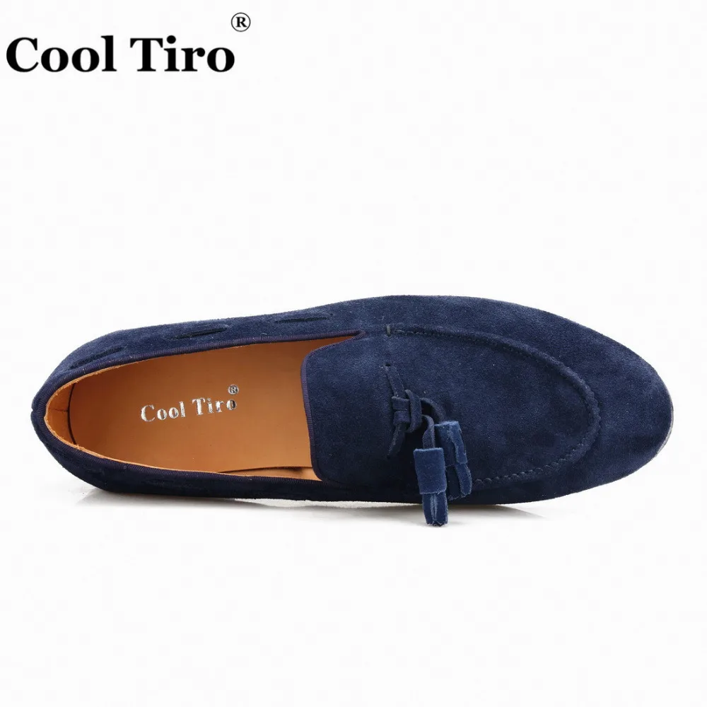 Cool Tiro/темно-синие замшевые мокасины в бельгийском стиле; мужские мокасины с кисточками; Мужские модельные туфли на плоской подошве; повседневная обувь; Нежные мужские туфли