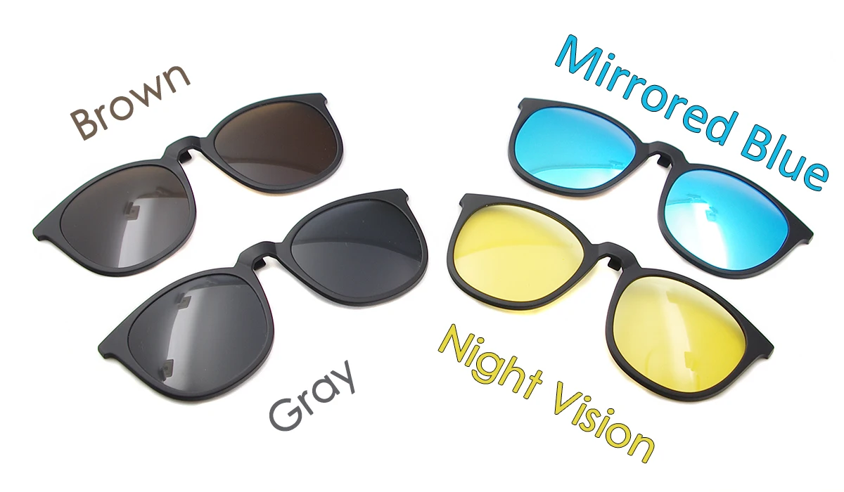 

Men Round Vintage Magnetic Sunglasses Clip-On For Model 5518