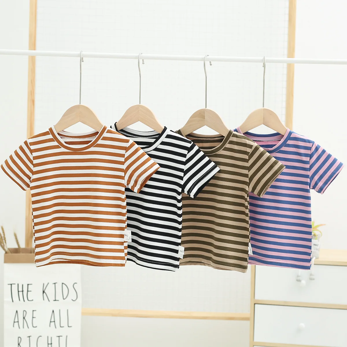 

Modish T-shirts for Teens 2019 New Stripe Girls T Shirt Pure Cotton Summer Top T-shirts for Boys Baby Short Sleeves Free Shippin