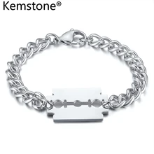 Kemstone мода Щепка Цвет Нержавеющая сталь бритвы для мужчин звено цепи браслет ювелирные изделия подарок
