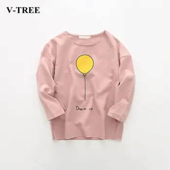 

Children's T-shirt Long Sleeve T-Shirt For Girls Cartoon Balloon Kids Top 2018 Autumn Baby Tees 2-8T Toddler Outerwear