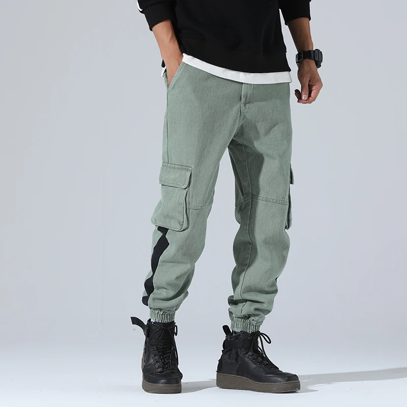 

view of new fund of 2018 autumn fashion Japanese more than casual pants pockets of A123 - P65 men's trousers are green