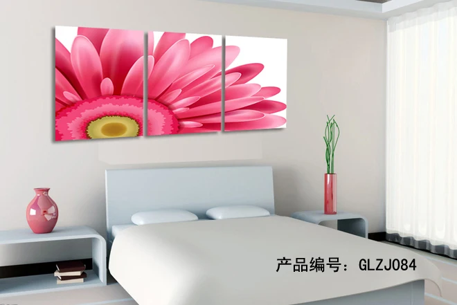 

Free shipping Modern style 3 patterns cavans wall art printings Red Flower poster pictures for wall poster art GLZJ084