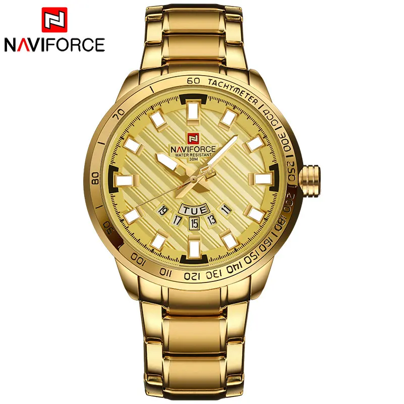 

NAVIFORCE Top Brand Watches Men Quartz Watches Man's Steel Watch Male Gold Wristwaches Drop Shipping Wholesale Relogio Masculino