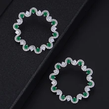 GODKI 34 mmlovely круглый Coulds полный Мирко Асфальтовая Micro циркония Для женщин свадебное платье свадьба повседневной Стад Серьги-кольца, модные ювелирные украшения