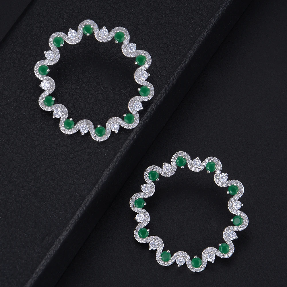 

GODKI 34mmLovely Round Coulds Full Mirco Paved Micro Zirconia Women Bridal Dress Wedding Everyday Stud Earring Fashion Jewelry
