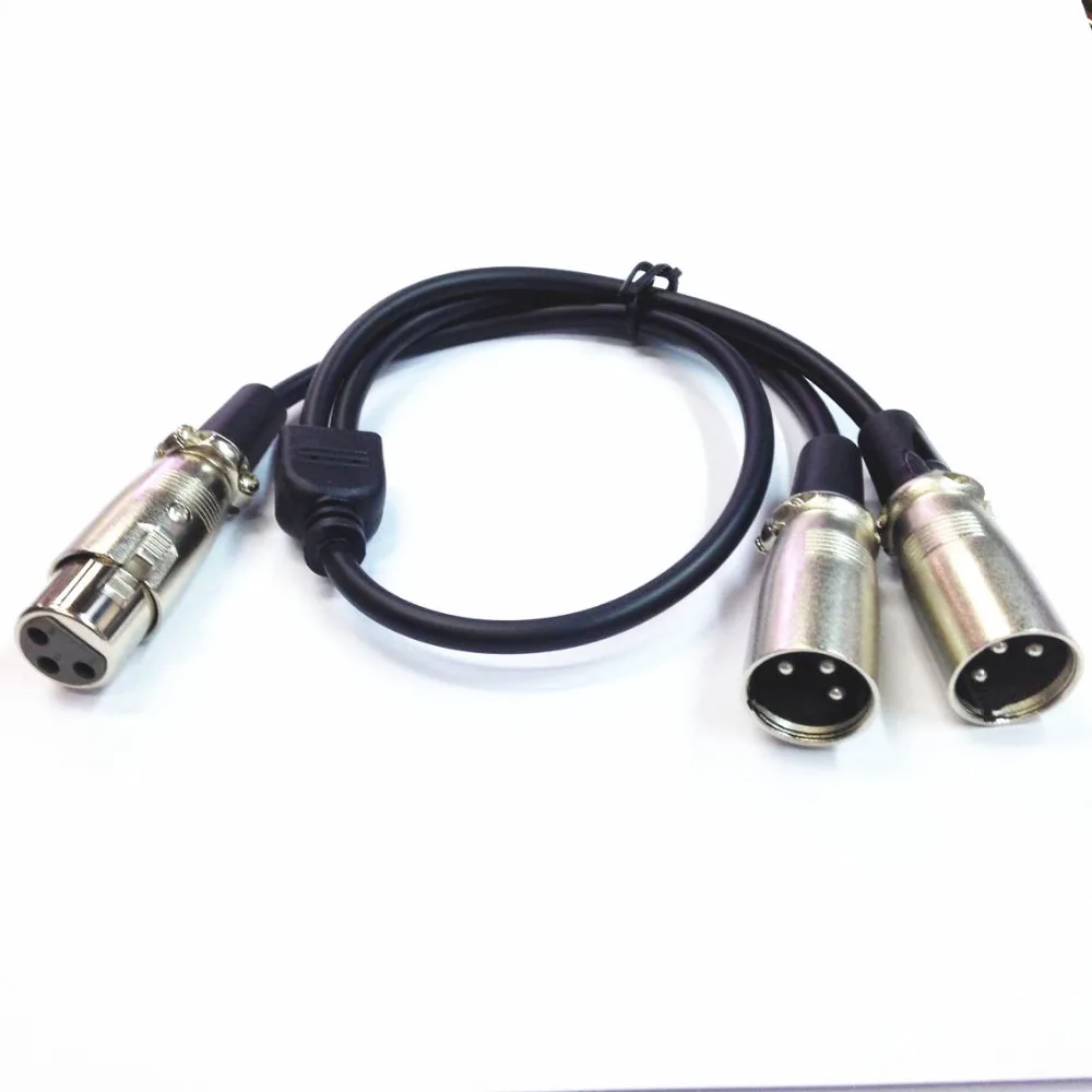 Excellent Hot sale XLR Male Double Female Audio Line 50cm XLR CANNON Male Two Female Audio Cable XLR Y-Split Male 3P Cannon Audio Cable 3