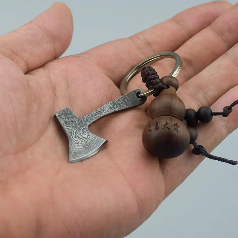 

So cute MINI Damascus Pattern Steel Axe Hatchet Carry-on Knife Custom Handmade EDC Gift