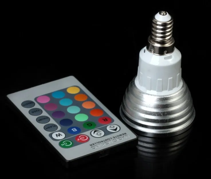 3W E27 gu10 RGB LED Bulb Light 16 Color RGB