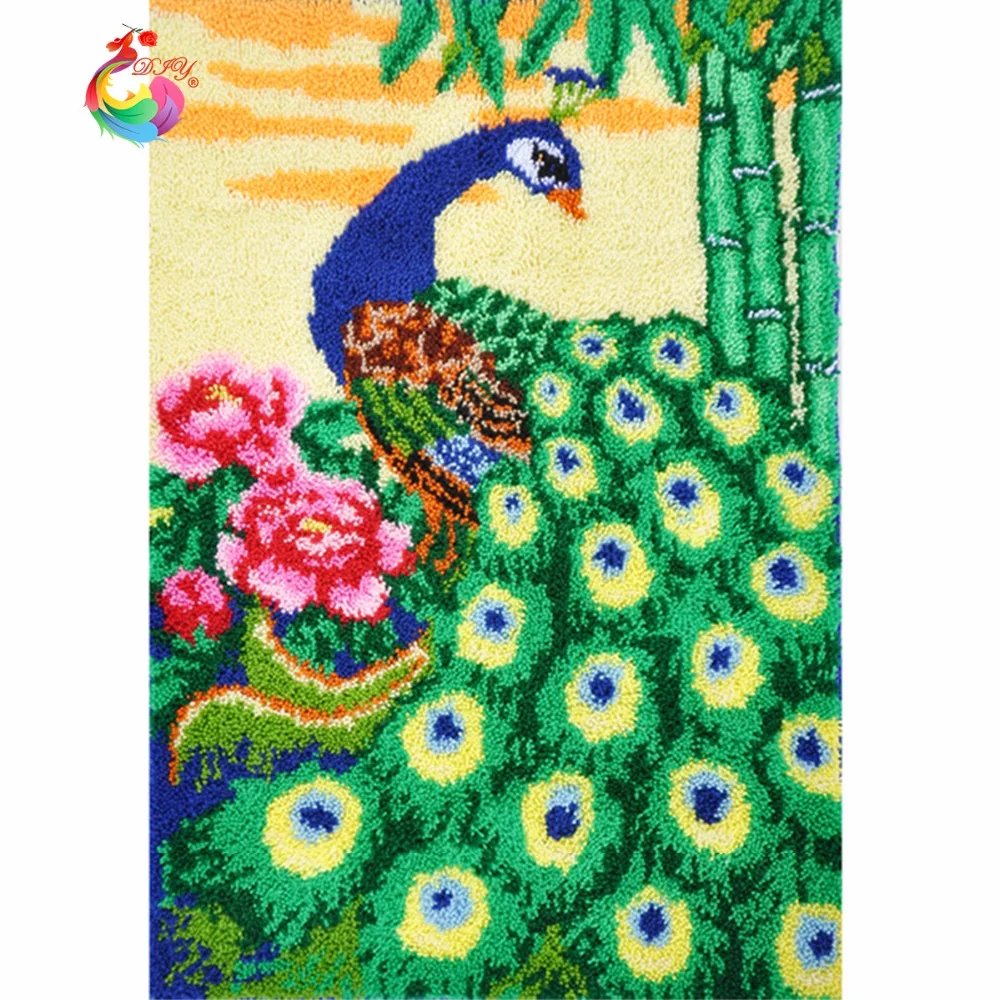 ^Cheap Unfinished kits Latch Hook Kit Rug peacock rugs Set for embroidery Big size110x75cm DIY Kits for embroidery set of crochet hooks ^Cheap Unfinished kits Latch Hook Kit Rug peacock rugs Set for embroidery Big size110x75cm DIY Kits for embroidery set of crochet hooks
