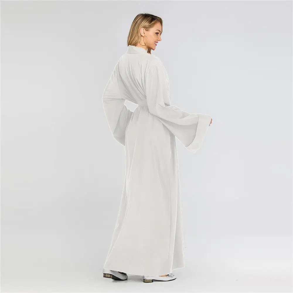 Nova Frente Aberta Cardigan Kimono Maxi Abaya