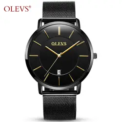 Для мужчин новая мода Relógio Masculino OLEVS ультра-тонкий Для мужчин s часы лучший бренд класса люкс Бизнес Классические кварцевые часы мужской