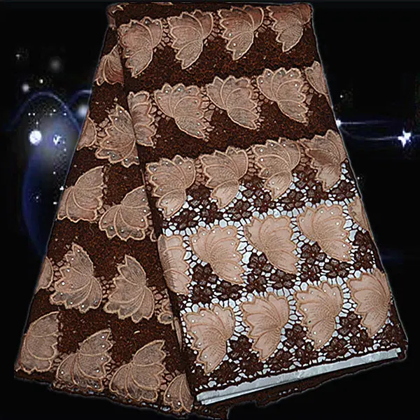 Item No SPS124 big quality African guipure lace fabric nice looking embroidered cord lace fabric for