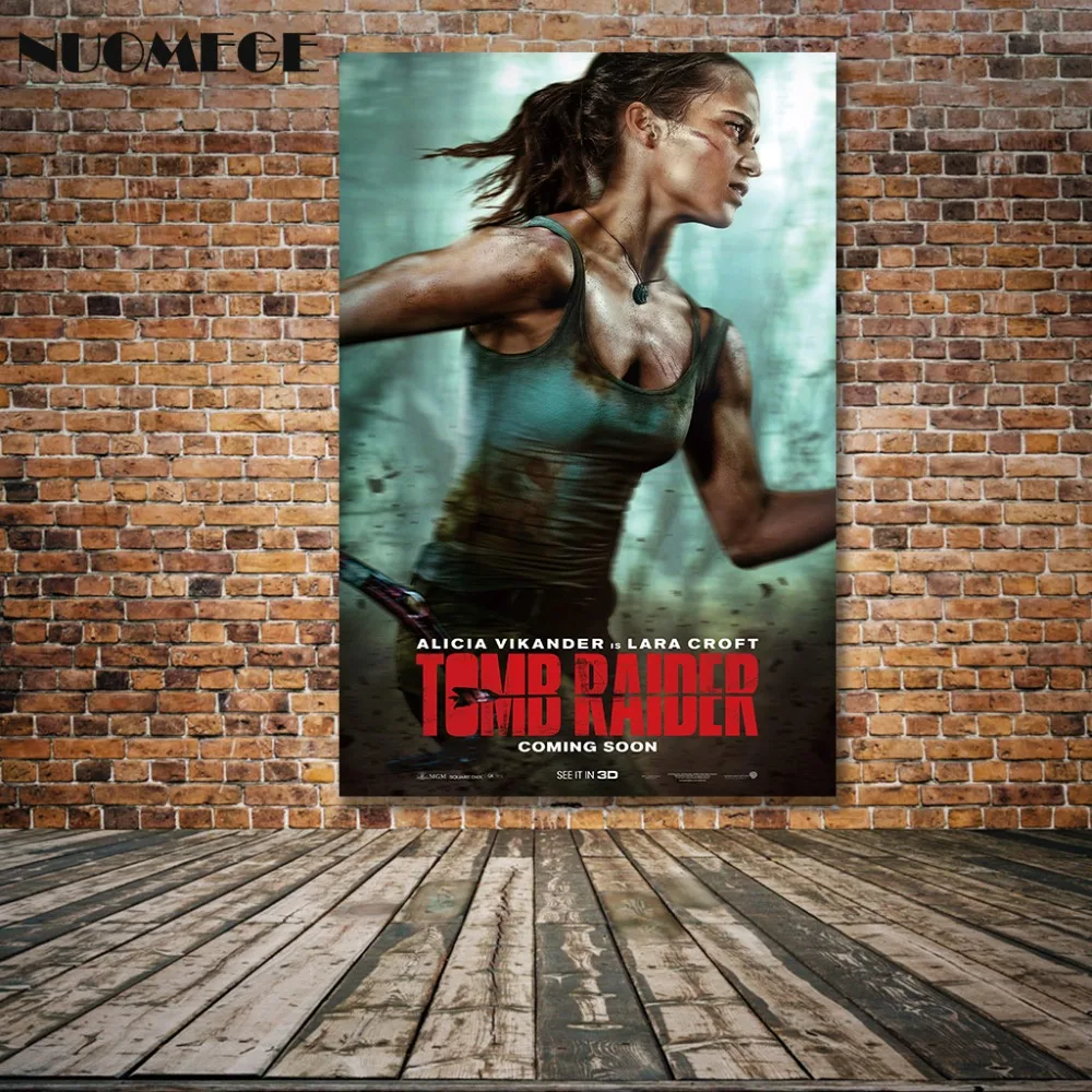 NUOMEGE Tomb Raider Lara Croft постеры для кино арта Печать 12x18 24x36 дюймов на шелковой