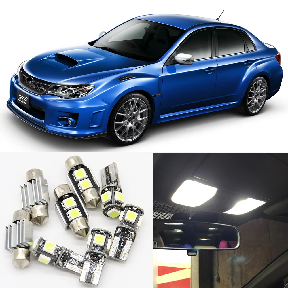 Us 10 99 8pcs Oem Replacement Car Led Light Bulbs Interior Package Kit For 2005 2012 Subaru Wrx Sti Map Dome Trunk License Plate Lamp In Signal Lamp